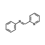 structure of CAS# 40468-86-8, (E)-N-Phenyl-1-(2-Pyridinyl)Methanimine;2-Picolylideneaniline;Aniline, N-(2-pyridylmethylene)-;Aniline, N-(2-pyridylmethylidene)-