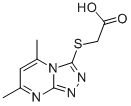 structure of CAS# 41266-71-1, (5,7-Dimethyl-[1,2,4]Triazolo[4,3-a]Pyrimidin-3-Ylsulfanyl)-Acetic Acid;2-[(5,7-Dimethyl-[1,2,4]Triazolo[4,5-A]Pyrimidin-3-Yl)Thio]Acetate;2-[(5,7-Dimethyl-[1,2,4]Triazolo[4,5-A]Pyrimidin-3-Yl)Sulfanyl]Ethanoate;Zinc00090547
