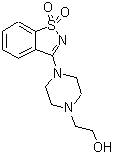 结构式 CAS# 421570-23-2, 2-[4-(1,1-二氧代-1,2-苯并噻唑-3-基)-1-哌嗪基]乙醇