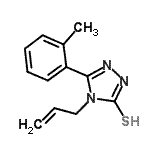structure of CAS# 423741-70-2, 4-Allyl-5-(2-Methylphenyl)-4H-1,2,4-Triazole-3-Thiol;4-allyl-5<wbr>-(2-methy<wbr>lphenyl)-<wbr>2,4-dihyd<wbr>ro-3H-1,2<wbr>,4-triazo<wbr>le-3-thio<wbr>ne;4-allyl-5<wbr>-(2-methy<wbr>lphenyl)-<wbr>4H-1,2,4-<wbr>triazol-3<wbr>-yl hydro<wbr>sulfide;4-Allyl-5-o-tolyl-4H-[1,2,4]triazole-3-thiol