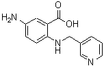 结构式 CAS# 425662-35-7, 5-氨基-2-[(3-吡啶基甲基)氨基]苯甲酸