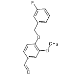 structure of CAS# 428473-74-9, 4-[(3-Fluorobenzyl)Oxy]-3-Methoxybenzaldehyde;4-[(3-fluorophenyl)methoxy]-3-methoxybenzaldehyde;BENZALDEHYDE,4-[(3-FLUOROPHENYL)METHOXY]-3-METHOXY-;MFCD02255724