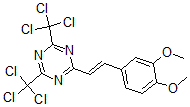 structure of CAS# 42880-07-9, 2-(3,4-Dimethoxystyryl)-4,6-Bis(Trichloromethyl)-1,3,5-Triazine
