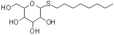 structure of CAS# 42891-16-7, Octyl 1-Thiohexopyranoside;Galactopyranoside, 1-octylthio-1-deoxy-;Octyl 1-thiohexopyranoside #;OCTYLTHIOGALACTOSIDE