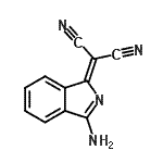 structure of CAS# 43002-19-3, (3-Amino-1H-Isoindol-1-Ylidene)Malononitrile;(3-Imino-1-isoindolinylidene)malononitrile;1-(Dicyanomethylene)-3-iminoisoindoline;2-(3-Imino-2,3-dihydro-1H-isoindol-1-ylidene)malononitrile