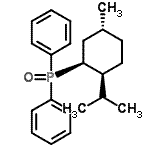 structure of CAS# 43077-30-1, [(1S,2S,5R)-2-Isopropyl-5-Methylcyclohexyl](Diphenyl)Phosphine Oxide;[1S-(1a,2<wbr>a,5b)]-[5<wbr>-Methyl-2<wbr>-(1-methy<wbr>lethyl)cy<wbr>clohexyl]<wbr>diphenylp<wbr>hosphine <wbr>oxide;[43077-30-1];Diphenyl phosphine oxide-1