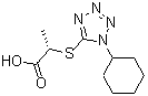 structure of CAS# 433253-83-9, 2-[(1-Cyclohexyl-1H-Tetrazol-5-Yl)Thio]-Propanoic Acid;(2S)-2-[(1-Cyclohexyl-5-Tetrazolyl)Thio]Propanoate;(2S)-2-[(1-Cyclohexyltetrazol-5-Yl)Thio]Propionate;(2S)-2-[(1-Cyclohexyl-1,2,3,4-Tetrazol-5-Yl)Sulfanyl]Propanoate