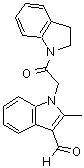 structure of CAS# 433963-38-3, 1-[2-(2,3-Dihydro-Indol-1-Yl)-2-Oxo-Ethyl]-2-Methyl-1H-Indole-3-Carbaldehyde;1-(2-Indolin-1-Yl-2-Oxo-Ethyl)-2-Methyl-Indole-3-Carbaldehyde;1-[2-(1-Indolinyl)-2-Oxoethyl]-2-Methyl-3-Indolecarboxaldehyde;1-(2-Indolin-1-Yl-2-Keto-Ethyl)-2-Methyl-Indole-3-Carbaldehyde