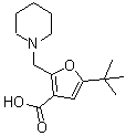 结构式 CAS# 435342-03-3, 5-(2-甲基-2-丙基)-2-(1-哌啶基甲基)-3-糠酸