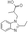 structure of CAS# 435342-07-7, 3-(2-Ethyl-1H-Benzimidazol-1-Yl)-2-Methylpropanoic Acid;3-(2-ethylbenzimidazolyl)-2-methylpropanoic acid;3-(2-Ethyl-benzoimidazol-1-yl)-2-methyl-propionic;3-(2-Ethyl-benzoimidazol-1-yl)-2-methyl-propionic acid