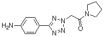 structure of CAS# 436092-94-3, 2-[5-(4-Aminophenyl)-2H-Tetrazol-2-Yl]-1-(1-Pyrrolidinyl)-Ethanone;2-[5-(4-Aminophenyl)Tetrazol-2-Yl]-1-Pyrrolidin-1-Yl-Ethanone;2-[5-(4-Aminophenyl)-2-Tetrazolyl]-1-1-Pyrrolidinylethanone;2-[5-(4-Aminophenyl)-1,2,3,4-Tetrazol-2-Yl]-1-Pyrrolidin-1-Yl-Ethanone