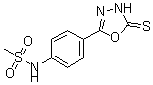 结构式 CAS# 436095-78-2, N-[4-(4,5-二氢-5-硫代-1,3,4-恶二唑-2-基)苯基]-甲烷磺酰胺