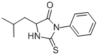 structure of CAS# 4399-40-0, 2-Thio-5-isobutyl-3-phenylhydantoin;5-Isobutyl-3-Phenyl-2-Thioxo-Imidazolidin-4-One;5-Isobutyl-3-Phenyl-2-Thioxo-4-Imidazolidinone;5-(2-Methylpropyl)-3-Phenyl-2-Sulfanylidene-Imidazolidin-4-One