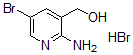 结构式 CAS# 443956-55-6, 2-氨基-5-溴-3-吡啶甲醇氢溴酸盐(1:1)