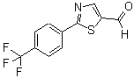 structure of CAS# 447406-52-2, 2-[4-(Trifluoromethyl)Phenyl]-5-Thiazolecarboxaldehyde;2-(4-TRIFLUOROMETHYLPHENYL)THIAZOLE-5-CARBALDEHYDE, 95+%;2-(4-TRIFLUOROMETHYLPHENYL)THIAZOLE-5-CARBALDEHYDE;2-(3-Ethylphenyl)Thiazole-5-Carbaldehyde