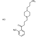 结构式 CAS# 447407-36-5, 4-(4-丁基-1-哌啶基)-1-(2-甲基苯基)-1-丁烷酮盐酸盐(1:1)