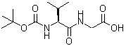 结构式 CAS# 45233-75-8, N-叔-丁氧羰基-L-缬氨酰甘氨酸