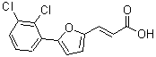 structure of CAS# 463351-44-2, (2E)-3-[5-(2,3-Dichlorophenyl)-2-Furyl]Acrylic Acid;(2E)-3-[5-(2,3-dichlorophenyl)furan-2-yl]prop-2-enoic acid;(E)-3-[5-(2,3-Dichloro-phenyl)-furan-2-yl]-acrylic acid;2-propenoic acid, 3-[5-(2,3-dichlorophenyl)-2-furanyl], (2E)