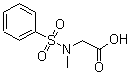 structure of CAS# 46376-16-3, N-Methyl-N-(Phenylsulfonyl)-Glycine;2-(Methyl-Phenylsulfonyl-Amino)Acetic Acid;2-(Methyl-Phenylsulfonyl-Amino)Ethanoic Acid;N-Methyl-N-(Phenylsulfonyl)Glycine