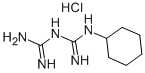 structure of CAS# 4762-22-5, 1-Cyclohexylbiguanide Monohydrochloride;[N'-(N'-Cyclohexylcarbamimidoyl)Carbamimidoyl]Ammonium Chloride;[(E)-Amino-(Amino-Cyclohexyliminomethyl)Iminomethyl]Ammonium Chloride;Biguanide, 1-Cyclohexyl-, Monohydrochloride