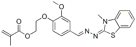 structure of CAS# 47660-35-5, 2-[2-Methoxy-4-[[(3-Methyl-3H-Benzothiazol-2-Ylidene)Hydrazono]Methyl]Phenoxy]Ethyl Methacrylate;2-[2-Methoxy-4-[[(3-Methyl-1,3-Benzothiazol-2-Ylidene)Hydrazinylidene]Methyl]Phenoxy]Ethyl 2-Methylprop-2-Enoate;2-[2-Methoxy-4-[(E)-[(Z)-(3-Methyl-1,3-Benzothiazol-2-Ylidene)Hydrazono]Methyl]Phenoxy]Ethyl 2-Methylprop-2-Enoate;2-[2-Methoxy-4-[[(3-Methyl-1,3-Benzothiazol-2-Ylidene)Hydrazono]Methyl]Phenoxy]Ethyl 2-Methylprop-2-Enoate