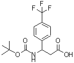 结构式 CAS# 477849-00-6, 3-({[(2-甲基-2-丙基)氧基]羰基}氨基)-3-[4-(三氟甲基)苯基]丙酸