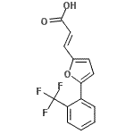 结构式 CAS# 480425-31-8, (2E)-3-{5-[2-(三氟甲基)苯基]-2-呋喃基}丙烯酸