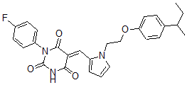CAS#: 4850-04-8， 5-[[1-[2-(4-Butan-2-ylphenoxy)ethyl]pyrrol-2-yl]methylidene]-1-(4-fluorophenyl)-1,3-diazinane-2,4,6-trione