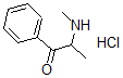 structure of CAS# 49656-78-2, 2-(Methylamino)-1-Phenyl-1-Propanone Hydrochloride (1:1);(+-)-2-(METHYLAMINO)PROPIOPHENONE HYDROC HLORIDE SYNTH;(+-)-2-(METHYLAMINO)PROPIOPHENONE*HYDROC HLORIDE--DE;2-(Methylamino)Propiophenone*Hydrochloride--Dea S