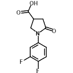 structure of CAS# 496941-62-9, 1-(3,4-Difluorophenyl)-5-Oxo-3-Pyrrolidinecarboxylic Acid;1-(3,4-difluorophenyl)-5-oxo-3-pyrrolidinecarboxylic acid;MFCD03082778;MLS000100181