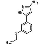 structure of CAS# 502132-94-7, 5-(3-Ethoxyphenyl)-1H-Pyrazol-3-Amine;3-(3-ethoxyphenyl)pyrazole-5-ylamine;5-(3-ethoxyphenyl)-1H-pyrazol-3-amine;5-(3-Ethoxy-phenyl)-2H-pyrazol-3-ylamine