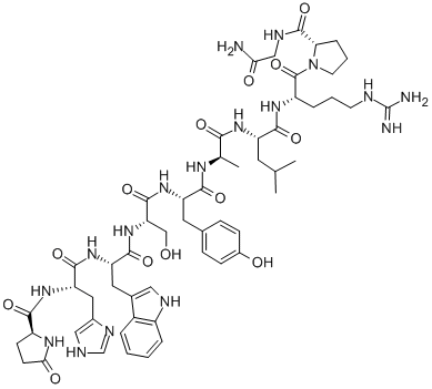 CAS#: 51230-19-4， Pyr-His-Trp-Ser-Tyr-D-Ala-Leu-Arg-Pro-Gly-NH2