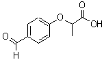 structure of CAS# 51264-78-9, 2-(4-Formyl-Phenoxy)-Propionic Acid;2-(4-Formylphenoxy)Propionic Acid;2-(4-Methanoylphenoxy)Propanoic Acid;Nsc522956