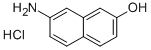 structure of CAS# 51761-16-1, 7-Amino-2-Naphthol Hydrochloride;(8-Hydroxy-2-Naphthyl)Ammonium Chloride;2-Naphthol, 7-Amino-, Hydrochloride;2-Naphthalenol, 7-Amino-, Hydrochloride (9Ci)