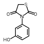 结构式 CAS# 51964-26-2, 3-(3-羟基苯基)-1,3-噻唑烷-2,4-二酮