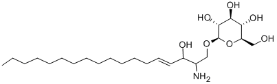 structure of CAS# 52050-17-6, Glucopsychosine;(2R,3S,4S,5S,6R)-2-[(E,3R)-2-Amino-3-Hydroxyoctadec-4-Enoxy]-6-(Hydroxymethyl)Oxane-3,4,5-Triol;(2R,3S,4S,5S,6R)-2-[(3R)-2-Amino-3-Hydroxy-Octadec-4-Enoxy]-6-(Hydroxymethyl)Tetrahydropyran-3,4,5-Triol;(2R,3S,4S,5S,6R)-2-[(E,3R)-2-Amino-3-Hydroxy-Octadec-4-Enoxy]-6-(Hydroxymethyl)Tetrahydropyran-3,4,5-Triol