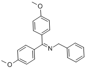 structure of CAS# 524-96-9, N-[Bis(4-Methoxyphenyl)Methylene]Benzylamine;Benzyl-[Bis(4-Methoxyphenyl)Methylene]Amine;Benzenemethanamine, N-[Bis(4-Methoxyphenyl)Methylene]-;Benzylamine, N-[Bis(P-Methoxyphenyl)Methylene]-
