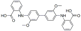 结构式 CAS# 52962-95-5, 2,2'-((3,3'-二甲氧基(1,1'-联苯)-4,4'-二基)二亚胺)二-苯甲酸