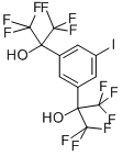 structure of CAS# 53173-72-1, 3,5-Bis(1,1,1,3,3,3-Hexafluoro-2-Hydroxypropyl)Iodobenzene;1,3-Bis[Perfluoro(2-Hydroxyprop-2-Yl)]-5-Iodobenzene, 1,3-Bis(1,1,1,3,3,3-Hexafluoro-2-Hydroxyprop-2-Yl)-5-Iodobenzene;2,2'-(5-Iodobenzene-1,3-Diyl)Bis(1,1,1,3,3,3-Hexafluoropropan-2-Ol);3,5-BIS(1,1,1,3,3,3-HEXAFLUORO-2-HYDROXYPROPYL)IODOBENZENE