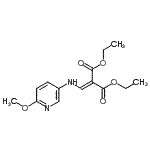 structure of CAS# 53241-90-0, Diethyl {[(6-Methoxy-3-Pyridinyl)Amino]Methylene}Malonate;Diethyl 2<wbr>-([(6-met<wbr>hoxy-3-py<wbr>ridinyl)a<wbr>mino]meth<wbr>ylene)mal<wbr>onate #;Diethyl 2-{[(6-methoxypyridin-3-yl)amino]methylene}malonate;MFCD08457989