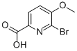structure of CAS# 54232-43-8, 6-Bromo-5-Methoxy-2-Pyridinecarboxylic Acid;6-Bromo-5-Methoxy-2-Pyridinecarboxylic Acid ,97%;6-BROMO-5-METHOXY-2-PYRIDINECARBOXYLIC ACID;2-Bromo-3-Methoxypyridine-6-Carboxylic Acid