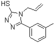 structure of CAS# 54995-51-6, 4-Allyl-5-(3-Methylphenyl)-4H-1,2,4-Triazole-3-Thiol;4-allyl-5<wbr>-(3-methy<wbr>lphenyl)-<wbr>2,4-dihyd<wbr>ro-3H-1,2<wbr>,4-triazo<wbr>le-3-thio<wbr>ne;4-allyl-5<wbr>-(3-methy<wbr>lphenyl)-<wbr>4H-1,2,4-<wbr>triazol-3<wbr>-yl hydro<wbr>sulfide;4-Allyl-5-m-tolyl-4H-[1,2,4]triazole-3-thiol
