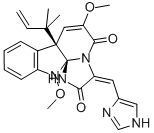 structure of CAS# 55623-37-5, (7aR,12aS)-7alpha-(1,1-Dimethyl-2-Propenyl)-7a,12-Dihydro-3-[(E)-(1H-Imidazol-4-Yl)Methylene]-6,12-Dimethoxy-1H,5H-Imidazo[1',2':1,2]Pyrido[2,3-b]Indole-2,5(3H)-Dione;Oxaline