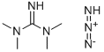 structure of CAS# 56899-56-0, N,N,N',N'-Tetramethylguanidinium Azide;(N,N-Dimethylcarbamimidoyl)-Methyl-Methylene-Ammonium Azide;(Dimethylamino-Iminomethyl)-Methyl-Methyleneammonium Azide;(N,N-Dimethylcarbamimidoyl)-Methyl-Methylidene-Azanium Azide
