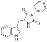 structure of CAS# 5789-24-2, 5-(1H-Indol-3-ylmethyl)-3-phenyl-2-thioxoimidazolidin-4-one;5-(1H-Indol-3-Ylmethyl)-3-Phenyl-2-Thioxo-Imidazolidin-4-One;5-(1H-Indol-3-Ylmethyl)-3-Phenyl-2-Thioxo-4-Imidazolidinone;5-(1H-Indol-3-Ylmethyl)-3-Phenyl-2-Sulfanylidene-Imidazolidin-4-One