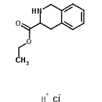 structure of CAS# 57980-74-2, Ethyl 1,2,3,4-Tetrahydro-3-Isoquinolinecarboxylate Hydrochloride (1:1);