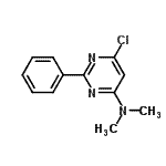 structure of CAS# 58514-86-6, 6-Chloro-N,N-Dimethyl-2-Phenyl-4-Pyrimidinamine;(6-chloro-2-phenylpyrimidin-4-yl)dimethylamine;6-chloro-N,N-dimethyl-2-phenylpyrimidin-4-amine;MFCD00697491