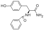 structure of CAS# 58690-81-6, N-Benzoyl-L-tyrosinamide;N-[2-Amino-1-[(4-Hydroxyphenyl)Methyl]-2-Oxo-Ethyl]Benzamide;N-[2-Amino-1-[(4-Hydroxyphenyl)Methyl]-2-Oxoethyl]Benzamide;N-[2-Amino-1-(4-Hydroxybenzyl)-2-Keto-Ethyl]Benzamide