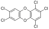 structure of CAS# 58802-08-7, 1,2,4,7,8-Pentachlorodibenzo-P-Dioxin;1,2,4,7,8-Pentachlorodibenzo-P-Dioxin;Brn 1627438;Dibenzo-P-Dioxin, 1,2,4,7,8-Pentachloro-