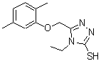 structure of CAS# 588673-86-3, 5-[(2,5-Dimethylphenoxy)Methyl]-4-Ethyl-4H-1,2,4-Triazole-3-Thiol;5-(2,5-Di<wbr>methyl-ph<wbr>enoxymeth<wbr>yl)-4-eth<wbr>yl-4H-[1,<wbr>2,4]triaz<wbr>ole-3-thi<wbr>ol;5-[(2,5-d<wbr>imethylph<wbr>enoxy)met<wbr>hyl]-4-et<wbr>hyl-1,2,4<wbr>-triazole<wbr>-3-thiol;5-[(2,5-d<wbr>imethylph<wbr>enoxy)met<wbr>hyl]-4-et<wbr>hyl-4H-1,<wbr>2,4-triaz<wbr>ole-3-thi<wbr>ol